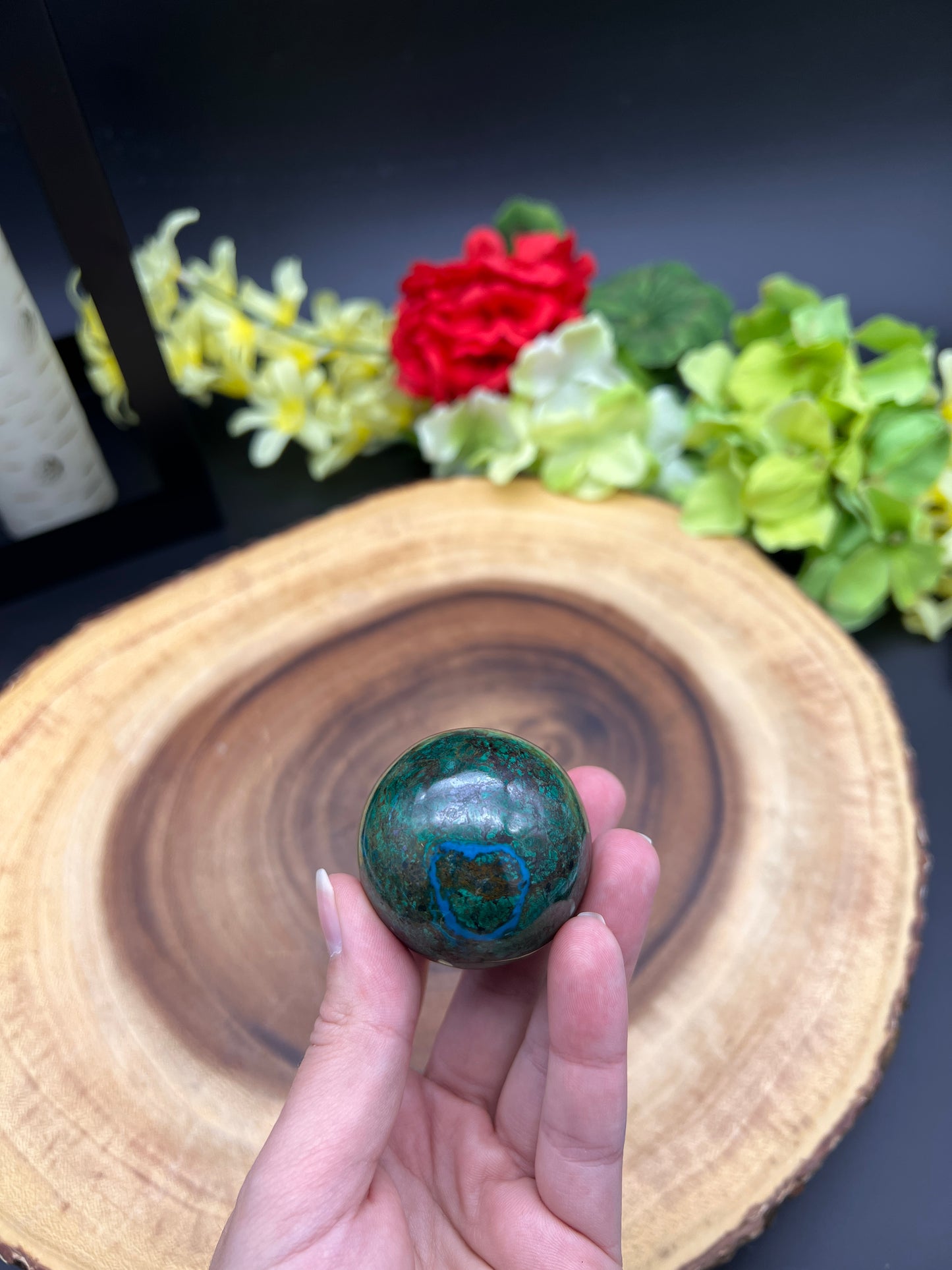HIGH GRADE CHRYSOCOLLA WITH CUPRITE SPHERE 44.5mm
