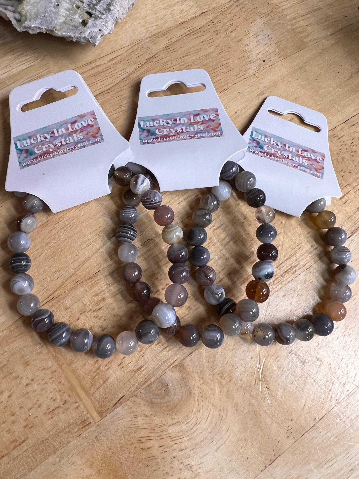 8MM BOTSWANA AGATE BRACELET
