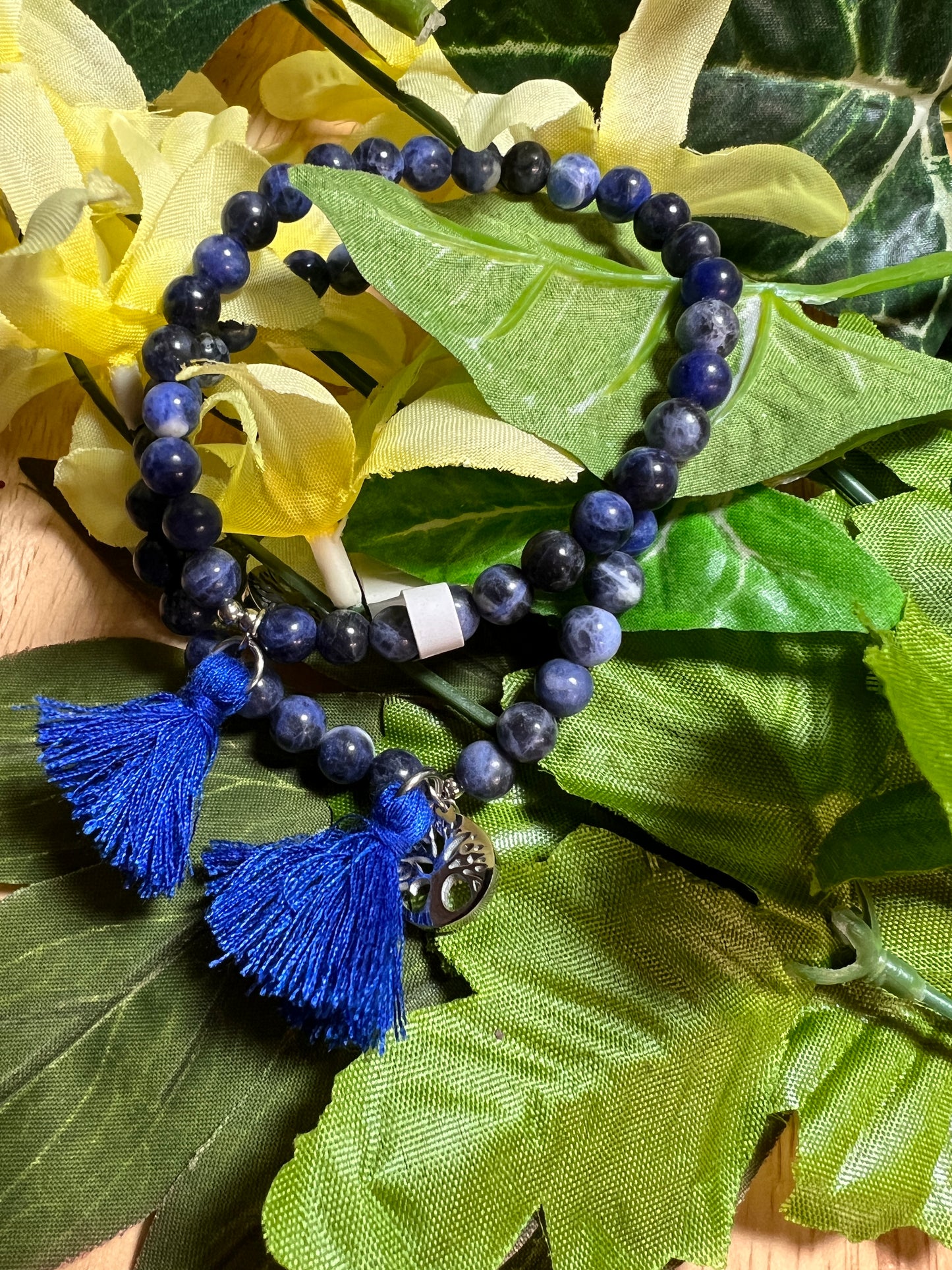 6MM SODALITE TREE OF LIFE MALA BRACELET