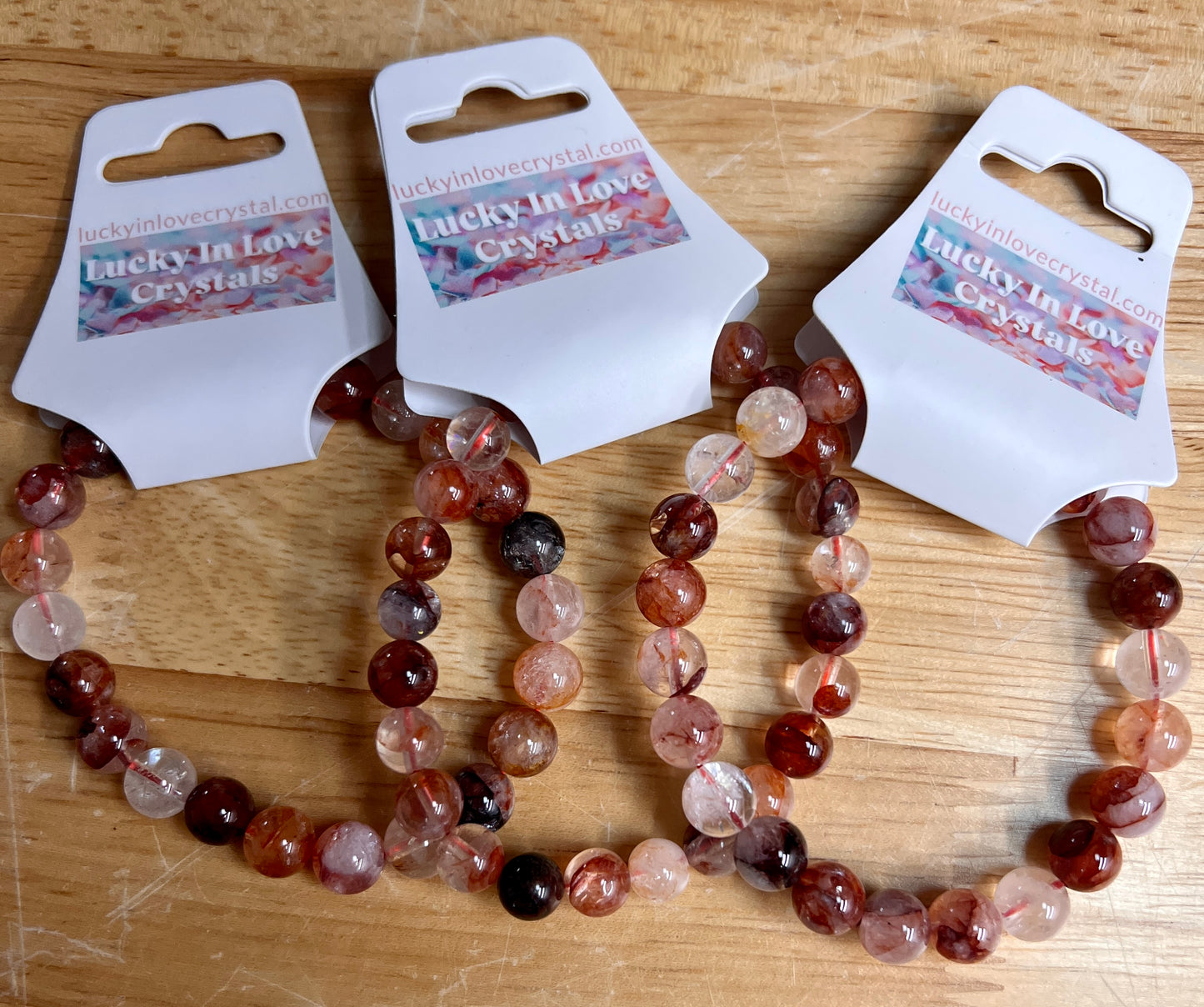 8MM NATURAL HEMATOID QUARTZ BRACELET AKA FIRE QUARTZ