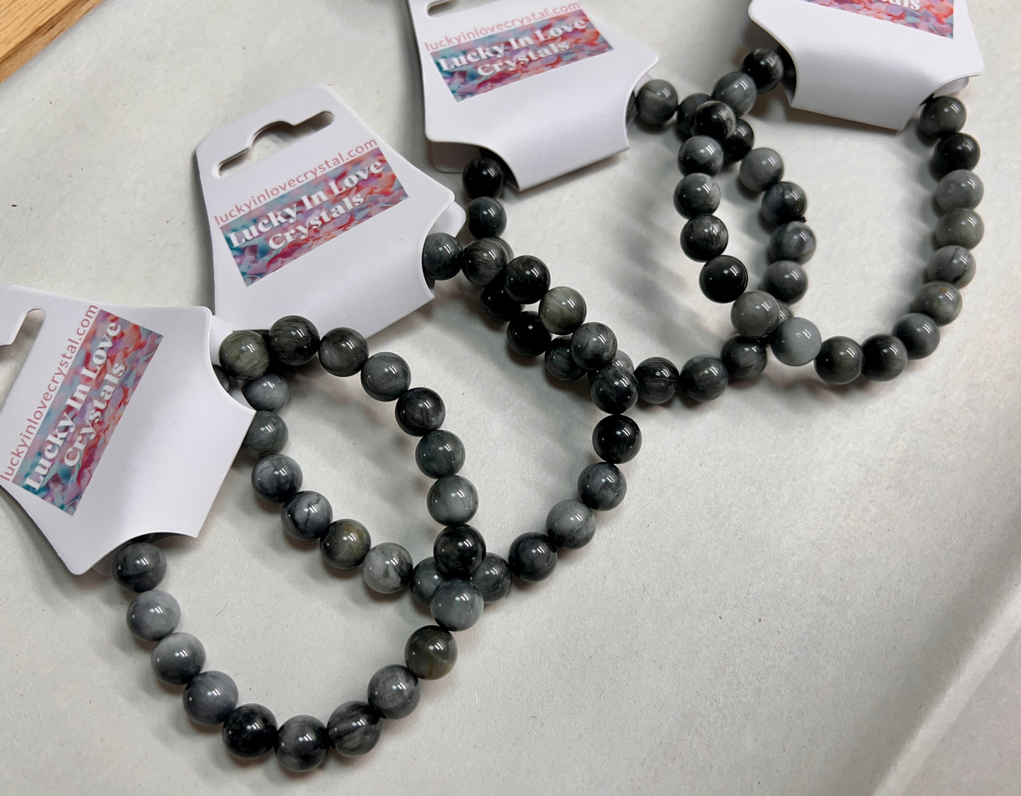 8MM ULTRA HIGH-GRADE HAWKS EYE AKA EAGLE EYE JASPER BRACELET