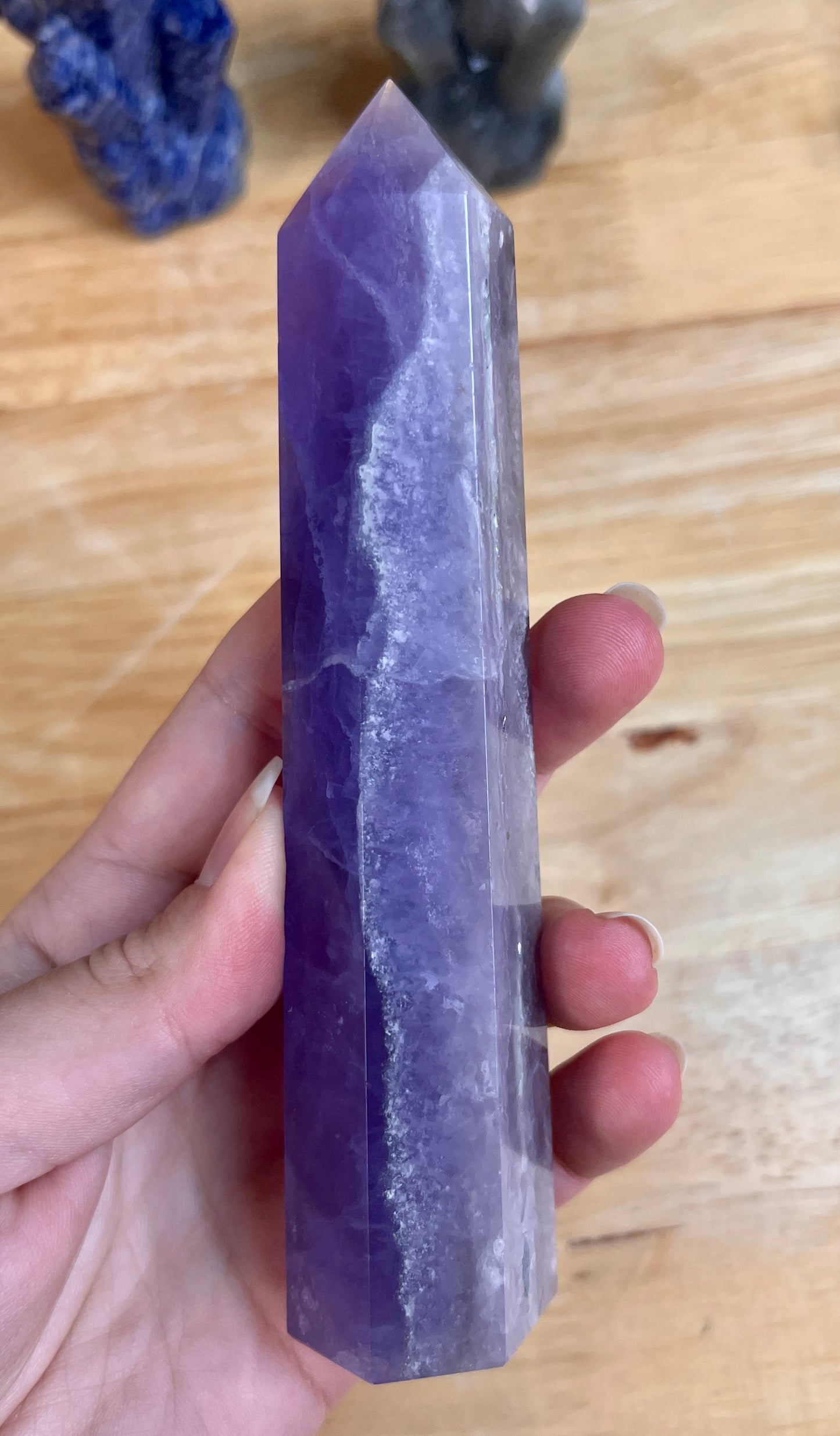 PURPLE SILKY FLUORITE TOWER