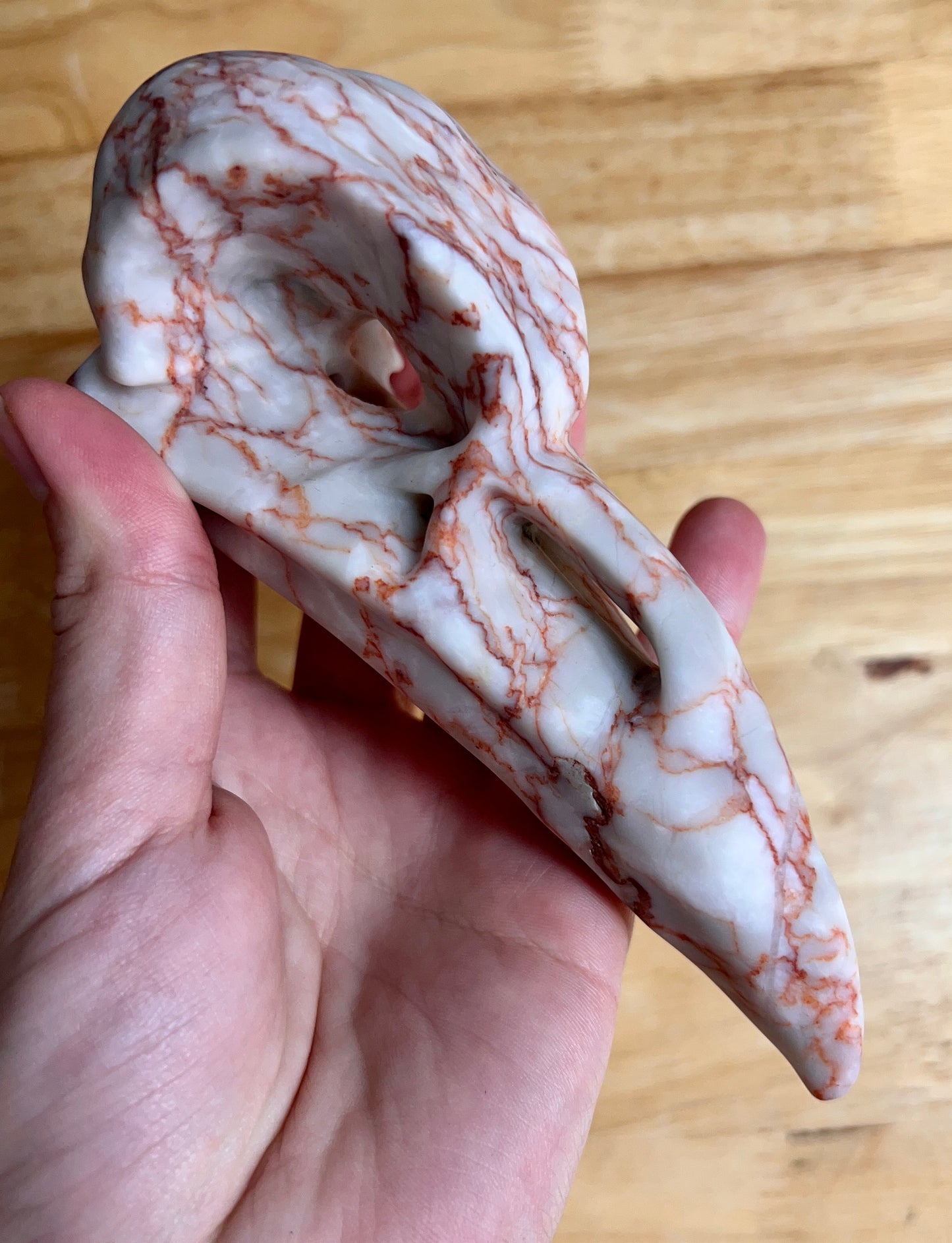 RED WEB JASPER RAVEN SKULL