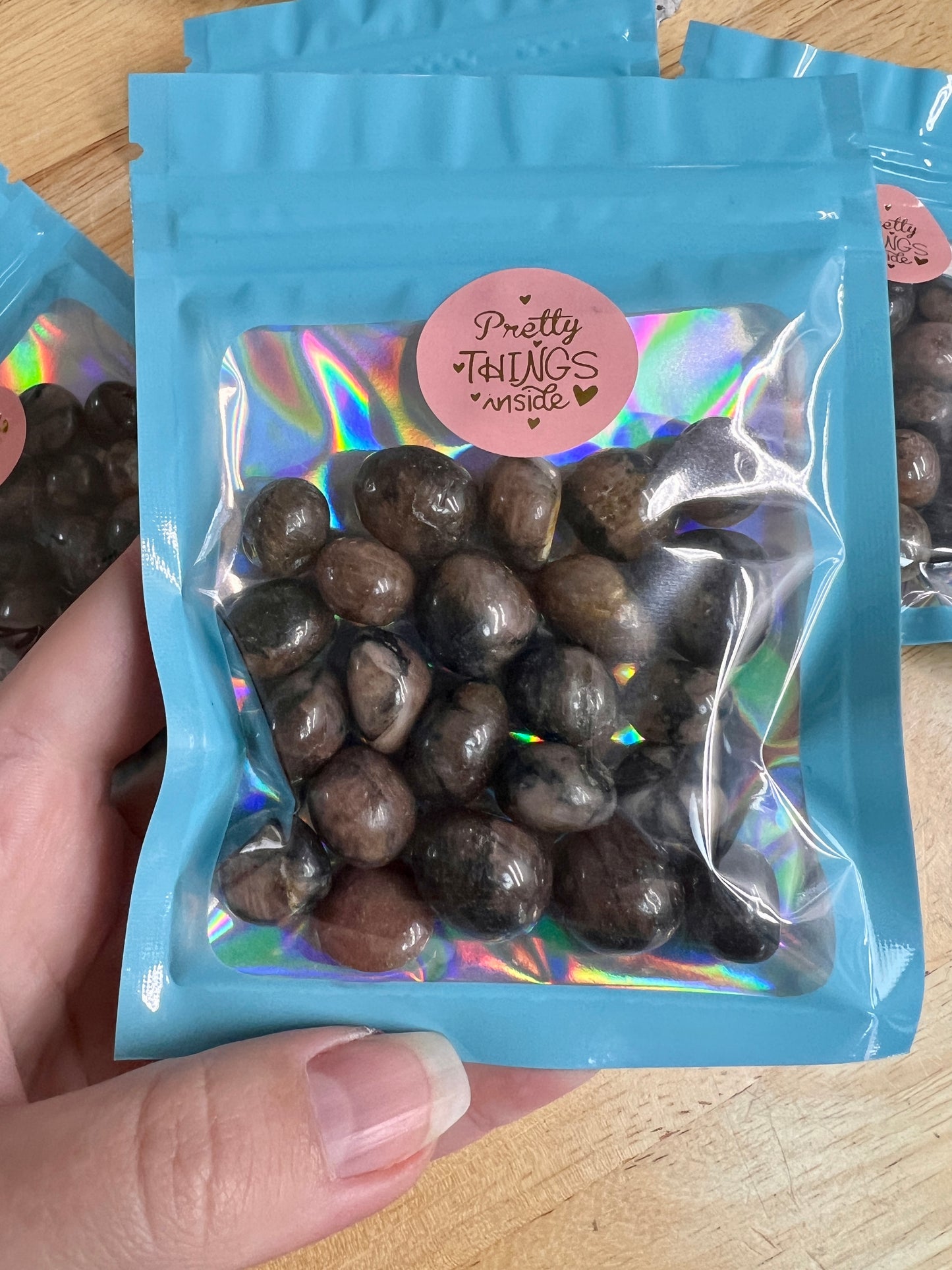 SMALL BAG OF CHIASTOLITE TUMBLES